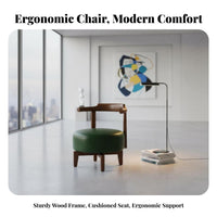 Soft Padded Seat Round rotating Stool with Backrest Luxuriously Cushioned Padding focus Chair space-saving Size Lounge Seating Easy Assembly for Adults, home-dwellers, Readers, Living Room, Bedroom, Vanity Area, Home Office