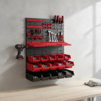 Space-Saving Pegboard Organizer with Bins and Hooks Modular Wall-Mounted Tool Organizer Heavy-Duty Pegboard with Bins Multi-Purpose for Mechanics