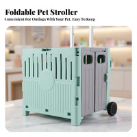 Lightweight Detachable Pet Stroller Foldable Design journeyle-Function Pet Transport System Breathable Mesh panels Wheeled compartment 360° rotating casters for everyday Walks, Outdoor Activities