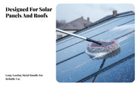 Telescoping Pole Photovoltaic Panel Snow Removal Kit Heavy Duty Solar Panel Cleaning Brush Kit Adjustable Angle Head Telescopic Snow Brush Lightweight Aluminum Construction for Homeowners, Professional Cleaners, Winter, Rooftops, Sunrooms, Outdoor