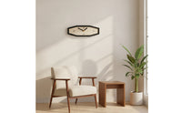 Hexagonal Wall Clock Elegant Clock with Woodgrain Dial Large Slim Profile for Living Room, Home Office