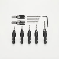 13 Pieces Woodworking Countersink Tool Set with Hex Shanks Pilot Hole Countersink Drill Bit Quick Change Wood Drilling Set Adjustable for Woodworkers, Carpenters, Cabinet Making, Furniture Assembly