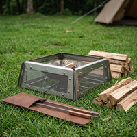 Campfire Stand Wind Shield Stainless Steel Foldable Portable