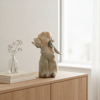 Ceramic Figurine Rustic Human Figure Sculpture Textured Abstract Statue for Tabletop, Entryway