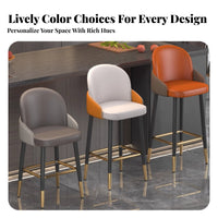 rustic aesthetic Upholstered Backrest counter stoolstool hardwood Wood Frame Bar Stool Nordic Design Counter Chair Padded Seat for Homeowners, Interior Designers, Business Owners, Restaurant, Reception Area, Bistro, Kitchen Island