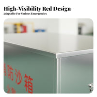 Fire Sand Box Heavy Duty Firefighting Sand Bin Sturdy Construction Red Metal Fire Box for Gas Station Industrial Workers, Factories, Warehouses