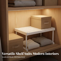 Extendable Wardrobe Divider Shelf Space Saving Telescopic Storage Shelf Multi-Purpose for Homeowners, Renters, Under Sink, Kitchen, Bathroom