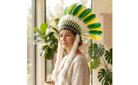Feather Headdress Handmade Feather Headpiece Ceremonial Headdress with Hanging Strands for Cosplayers, Entertainers, Photoshoots, Festivals