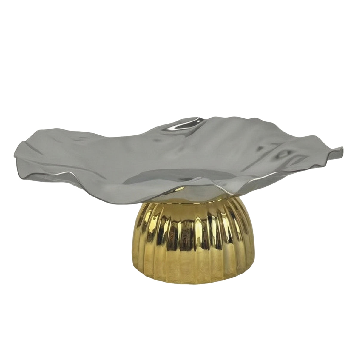 Tray with Pedestal Base Elegant Decorative Bowl with Pedestal Reflective Stand Vanity
