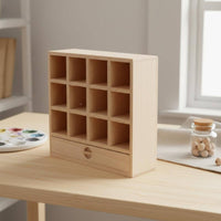 1/12 Scale Dollhouse Cabinet Unfinished 12 Compartment Cabinet Beech Wood