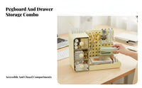 Desktop Pegboard Kit Space-Saving Pegboard Desk Shelf customizable Design for Artists