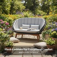 4-Piece Woven Seating collection Nordic Design 4-Piece Woven Rope Lounge Set weather-resistant Garden Furniture for Families, homeowners, Patio, Balcony, Deck