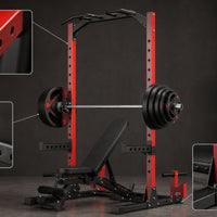 Strength Rack with Pull-up Bar Heavy-Duty Squat Rack with Weight Storage Storage Standing Gym Equipment for Weightlifters, Athletes
