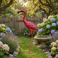 Metal Flamingos Statue Metalwork Flamingos Garden Statue for Courtyard, Wedding