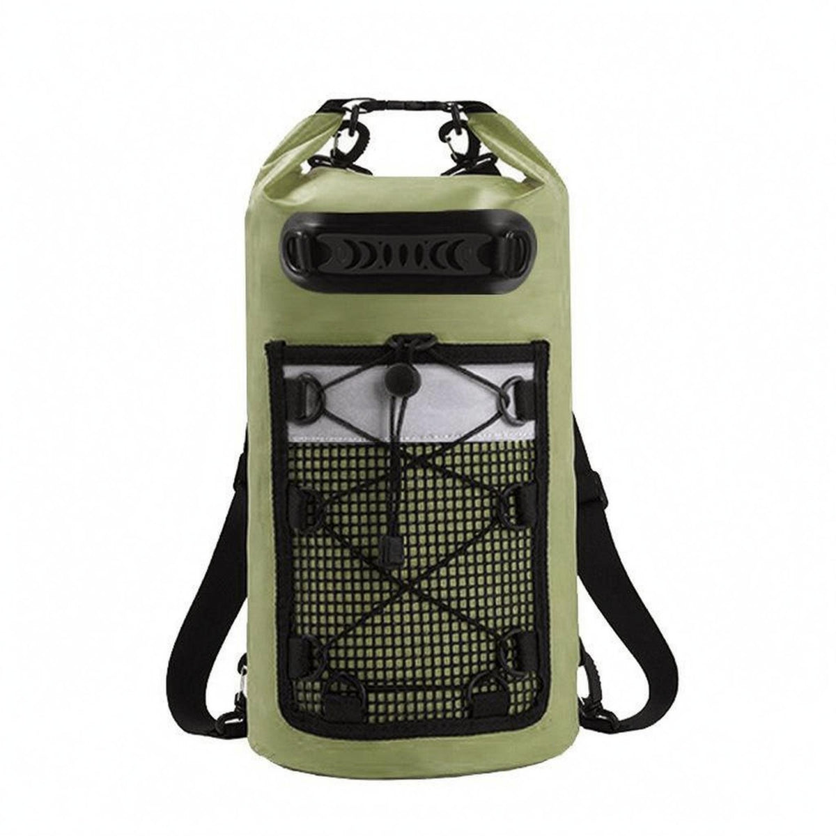 Waterproof Dry Bag Backpack Mesh Pocket Cylindrical Bucket Backpack Lightweight Roll-Upper Seal Bag for Surfing