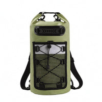 Waterproof Dry Bag Backpack Mesh Pocket Cylindrical Bucket Backpack Lightweight Roll-Upper Seal Bag for Surfing
