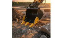 Multi-Functional Mini Excavator Attachment Kit Versatile Excavator Scoop and Ripper Set Long-Lasting Ground Auger Drill Wear-Resistant for Contractors, Landscapers, Farmers, Construction, Landscaping, Farming, Demolition