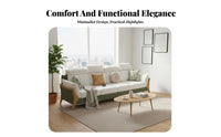 Upholstered Wooden Couch Removable and cleanable Cover Sofa Modern Minimalist Design Household Furniture for pairs, Living Room, Lounge Area, Bedroom
