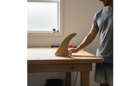 Lightweight 8 Inch Single Fin Sturdy Bamboo Veneer Fin Wear-Resistant Surfing Accessory for Longboarders