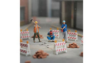 1:32 Scale Construction Worker Realistic Intricate Tiny Construction Worker Model Sand Table Display Figure for Photographers