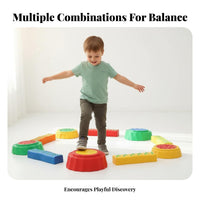 Sensory Integration Training Kids Balance Stepping Stones Indoor and Outdoor Use Stackable Stepping Stones Long-Lasting Stackable Balance Pods Lightweight for Preschoolers, Toddlers, Children 3+, Kindergarten, Daycare, Playroom, Backyard