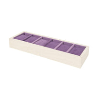 6-Slot Watch Display Tray Wooden Watch Tray with Velvet Lining Compartmentalized Professional for Jewelers, Dresser, Showcase