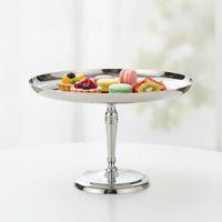Pedestal Cake Stand Stainless Steel Cake Stand with Pedestal Mirror-Polished Silver for Hosts, Afternoon Tea, Parties