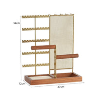 Necklace and Earring Wooden Base Base Jewelry Display Rack Decorative Earring Display Stand for Bedroom