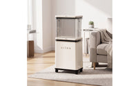 Two-levelHeight Trash Bin with Wheels Transparent Rolling Garbage Can Rectangular Mobile Waste Bin Long-Lasting for Kitchen, Living Room