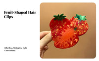 Acetate Fruit Clip Cute Acetate Fruit Jaw Clip Summer Look Cherry Hair Claw for Women, Girls, Daily Use, Casual Outings, Festivals