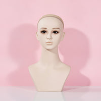 Mannequin Head with Shoulders Matte Display Head with Shoulders Skin Tone Jewelry Display Bust for Jewelers