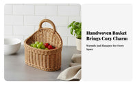 Imitation Rattan Hanging Basket Versatile Wall Hanging Storage Basket Lightweight Long-Lasting for Students, Kitchen, Bathroom