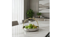 Decorative Tray with Branch Handle Versatile Stainless Steel Tray with Handle Platter Freestanding Sturdy for Hosts