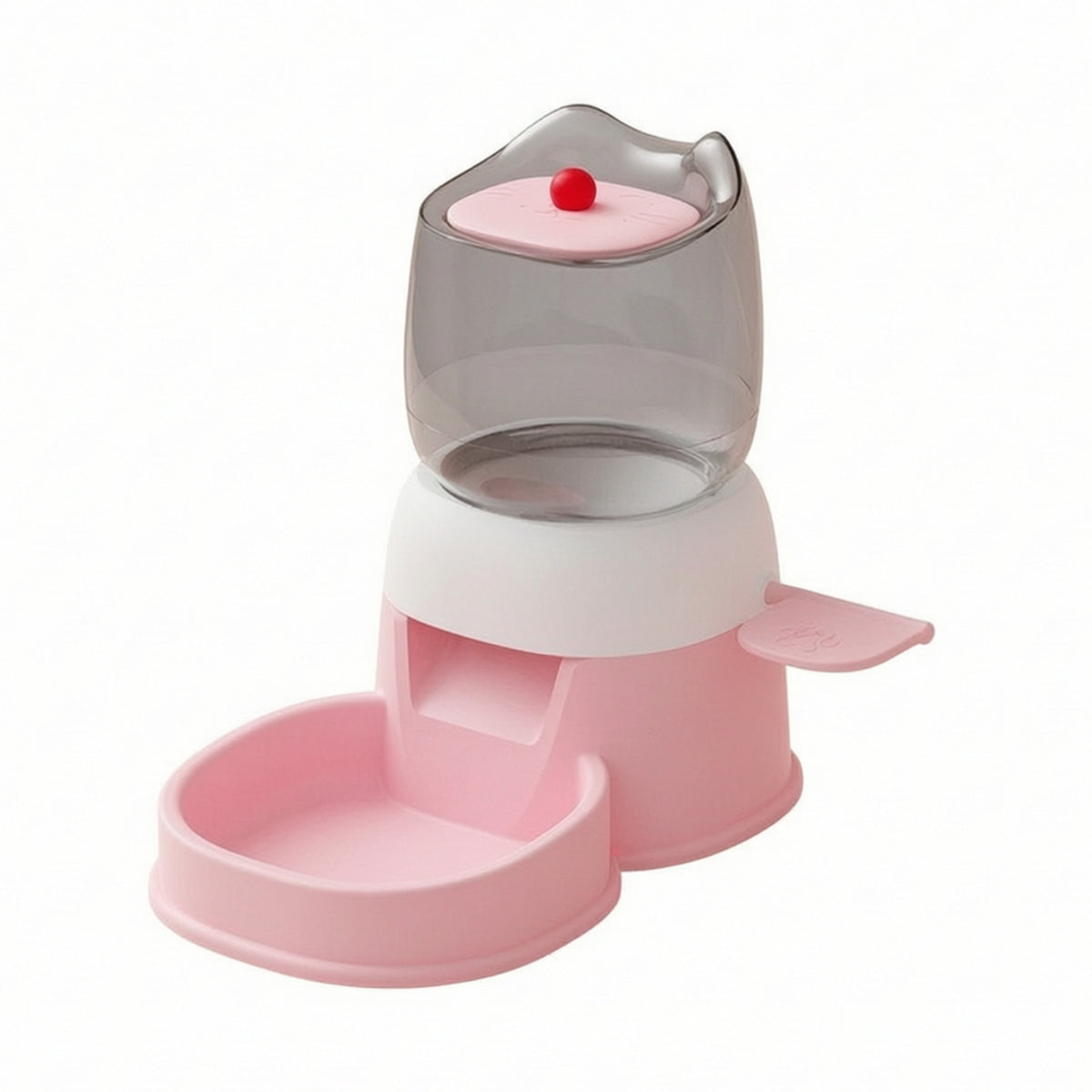 Press Pet Feeder Compact Pet Feeder with Transparent Storage Container Easy to Fill Manual Food Dispenser for Kitchen, Apartment