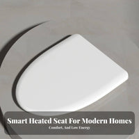 Intelligent Temperature Control Heated Smart Toilet Seat Leakage Protection Heated Toilet Seat Easy Installation Bathroom Fixture Energy Saving Mode for Seniors, People with Mobility Issues, Families, Hotel, Apartment, Home