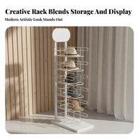 Wrought Iron Hat Holder Large Capacity Freestanding Hat Rack Space Saving Multi-Tier Cap Stand for Retail Shop, Boutique, Entryway