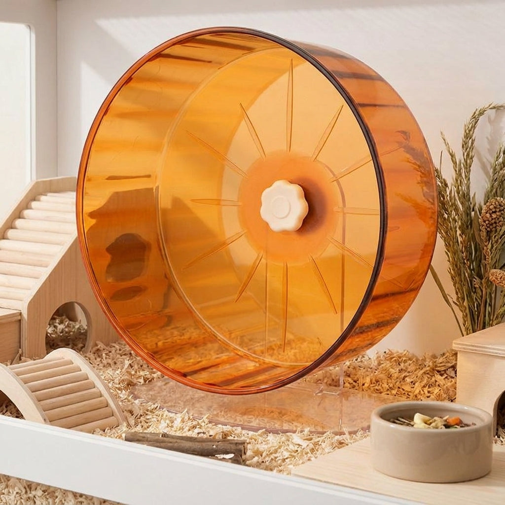 Silent Hamster Exercise Wheel and 22cm Hamster Wheel, Large Hamster Wheel for Hedgehogs, Cage-Mounted Dual-Axis Design with Ridged Surface