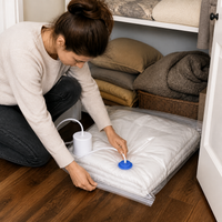 Vacuum Compression Storage Bags for Clothes and Bedding, Thickened Transparent Space Saver Bags for Travel and Home