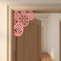 Easter Door Corner Decoration Colorful Wooden Bunny Corner Ornament Vivid Design Bunny Door Frame Topper for Families, Parents, Entryway, Living Room
