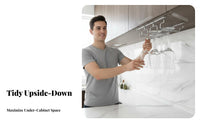 Hanging Vino Glass Rack Easy to Install Stainless Steel Vino Glass Hanger Under Cabinet Stemware Holder Great Gift