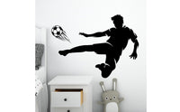 Black Outline Football Player Sticker Self Soccer Player Wall Decal Easy to Apply Peel and Soccer Decal for Children, Kids, Bedroom, Nursery