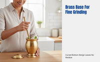 Brass Mortar, Durable Copper Seasoning and Garlic Grinder, Upgraded Thickened Design, Includes Random Anti-Slip Mat