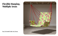 Soft and Comfortable Material Swing Chair Strong Load-Bearing Padded Swing Chair with Spreader Bar Portable Hanging Seat Long-Lasting Construction for Students, Children, Dormitory, Bedroom, Living Room, Reading