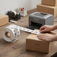 Coated Paper Self-Adhesive Labels for Thermal Printers, Blank Sticker Rolls
