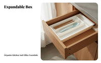 Multi-Compartment Expandable Drawer Organizer Space Saving Adjustable Utensil Drawer Tray Versatile Placement for Families, Cooks, Bathroom