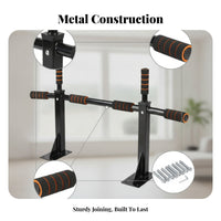 Black Finish Pull-up Bar with Foam Grips Comfortable Padding Fitness Gear