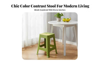 Modern Minimalist Design dual-color Utility Stool Stackable nested Seat long-lasting Household Furniture Anti-Slip Feet for Adults, Guests, Homeowners, Kitchen, Dining Room, Bathroom, Entryway