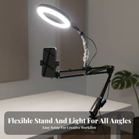 Circular Light Ph Single Holder Adjustable Height & Angle Circular Light with Ph Single Holder Desktop on-Air Broadcasting Stand