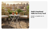 Foldable Folding Round Side Table Space Saving Folding Outdoor Table Compact Size Home Furniture Portable for Apartment Dwellers, Homeowners, Gardeners, Living Room, Balcony, Bedroom, Poolside
