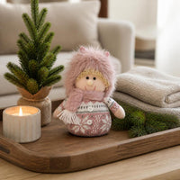 Pink Plush Christmas Doll Ornament for Boys and Girls